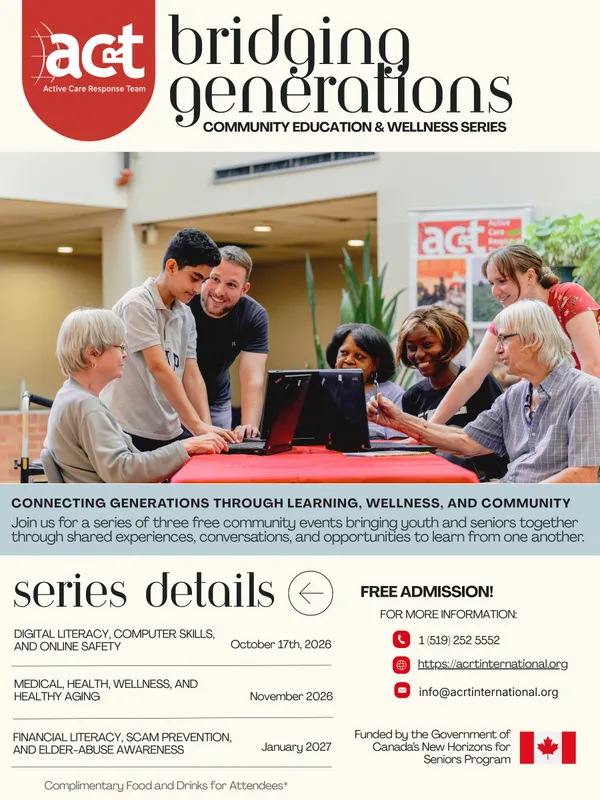 Bridging Generations: Community Education & Wellness Series Flyer